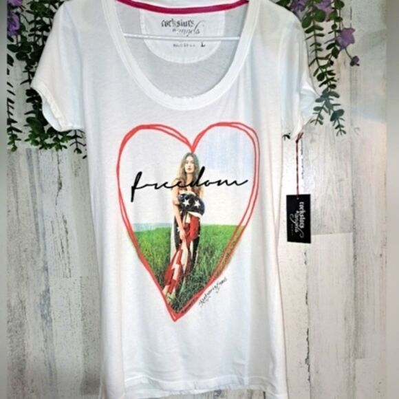 Rockstars and Angels Freedom Tee American Flag - Picture 2 of 9